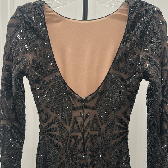 Dress The Population Emery Sequined Scoopback Dress in Black Jeweled Size XS - Picture 8 of 16